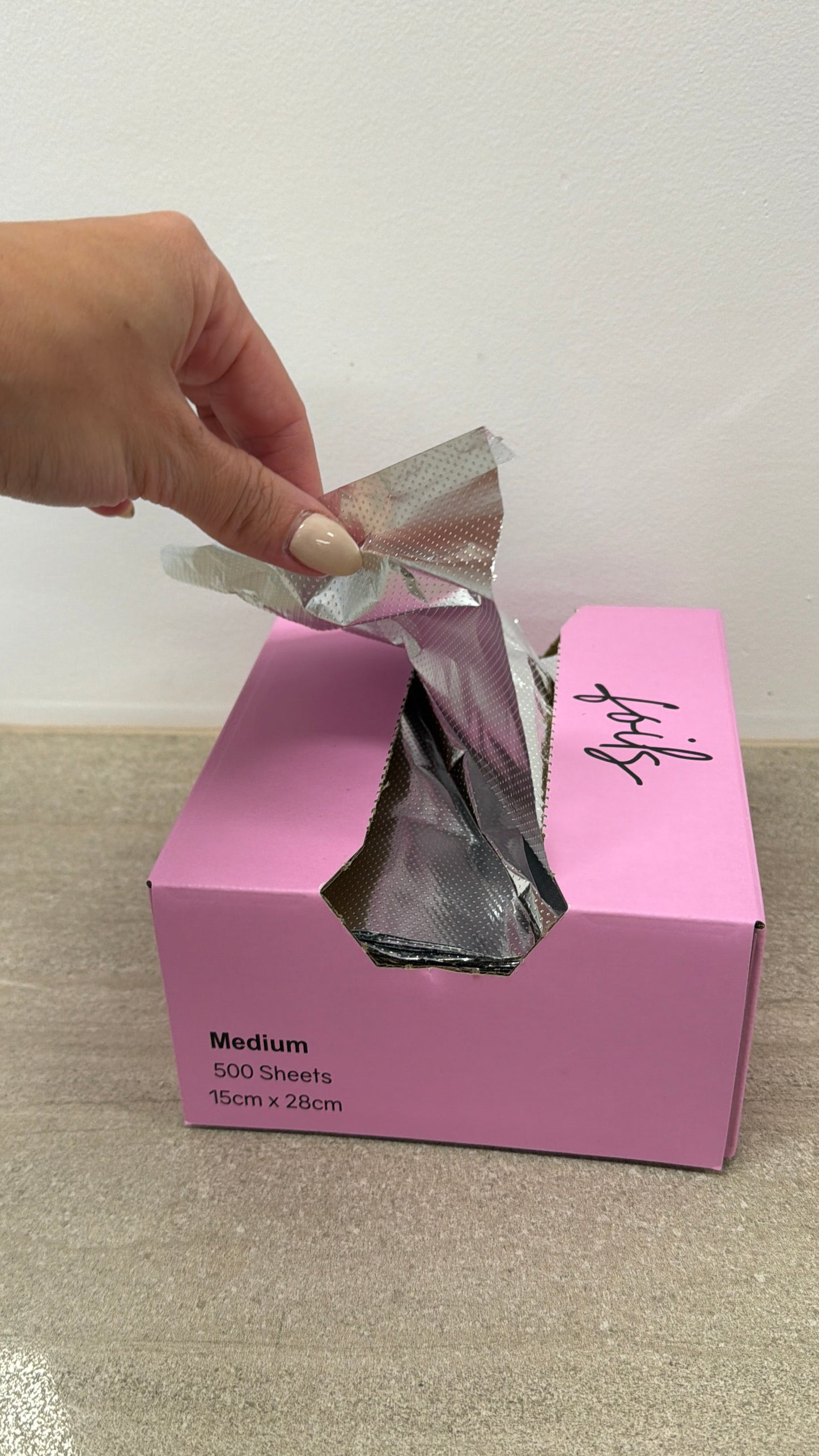 Pink Box of Medium Silver Foils